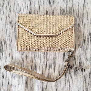 [mark.] Goldtone Trifold Wallet Wristlet Clutch